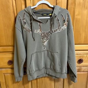 Distressed Cabela’s antler hoodie